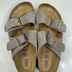 Birkenstock Arizona Suede Learher sandals size 36  worn twice